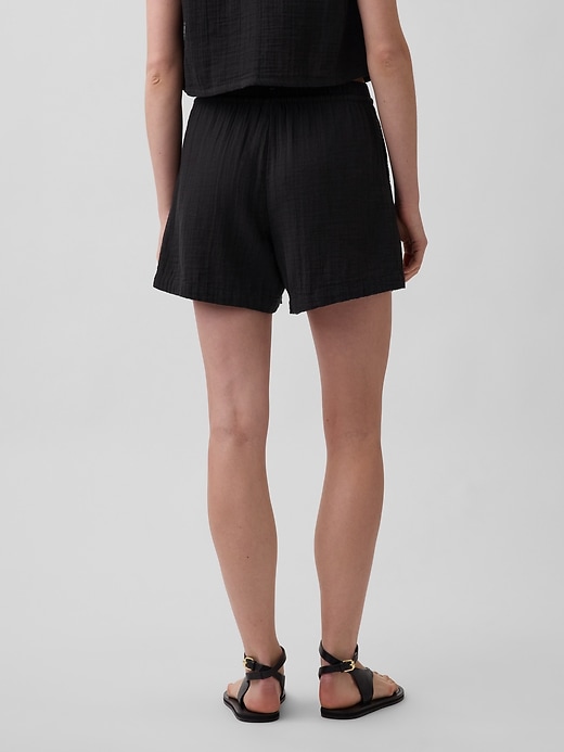Image number 4 showing, 4" Mid Rise Cotton Gauze Easy Shorts