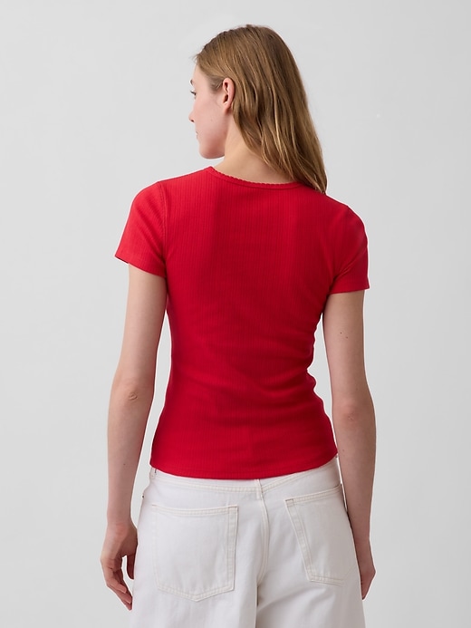 Image number 3 showing, Pointelle Crewneck T-Shirt