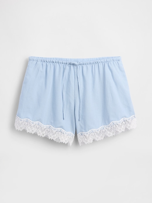 Image number 5 showing, 4" Mid Rise Linen-Blend Lace-Trim Shorts