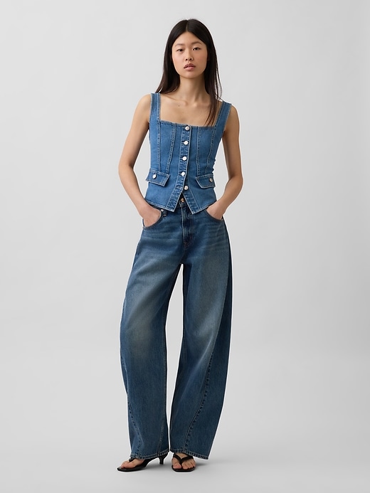 Image number 2 showing, Denim Pocket Corset Top