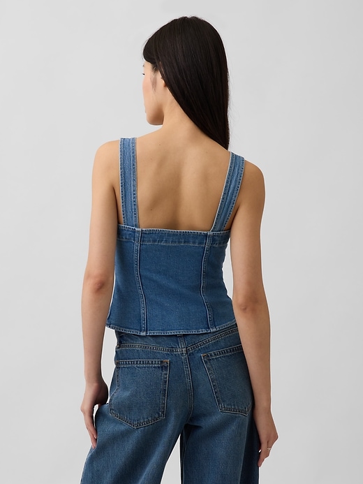Image number 3 showing, Denim Pocket Corset Top
