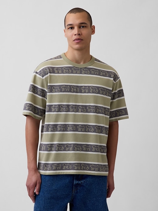 Image number 1 showing, Keith Haring Oversized Stripe T-Shirt