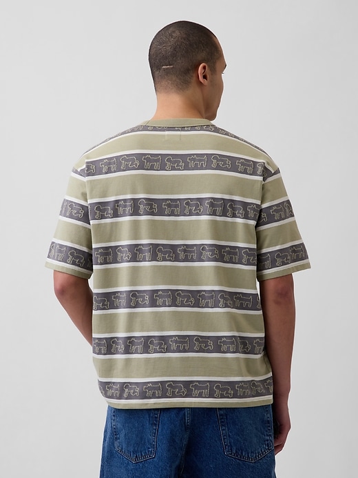 Image number 3 showing, Keith Haring Oversized Stripe T-Shirt