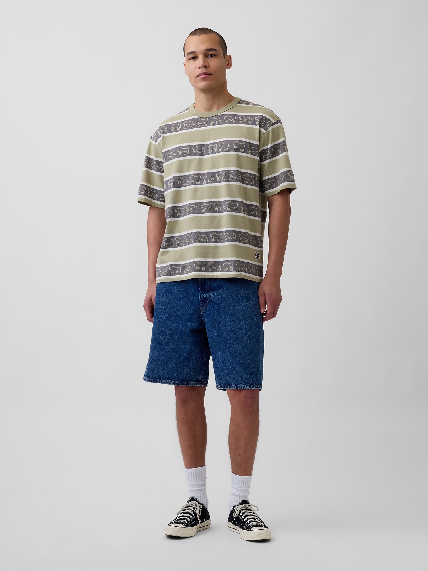 Мужские футболки Gap Keith Haring Oversized Stripe T-Shirt — фото 2