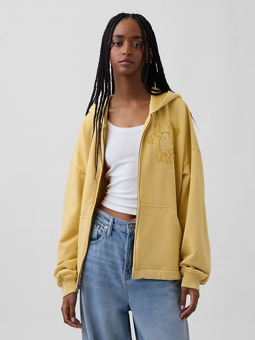 Image number 5 showing, Keith Haring Heavyweight Crop Zip Hoodie