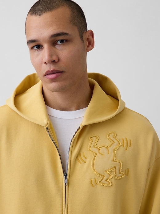 Image number 4 showing, Keith Haring Heavyweight Crop Zip Hoodie