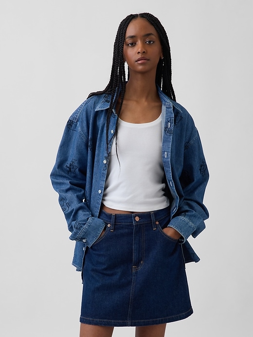 Image number 5 showing, Jean-Michel Basquiat Printed Denim Shirt