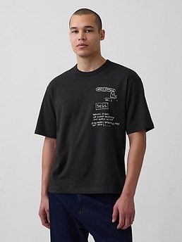 Мужские футболки Gap Jean-Michel Basquiat Oversized T-Shirt — фото 3