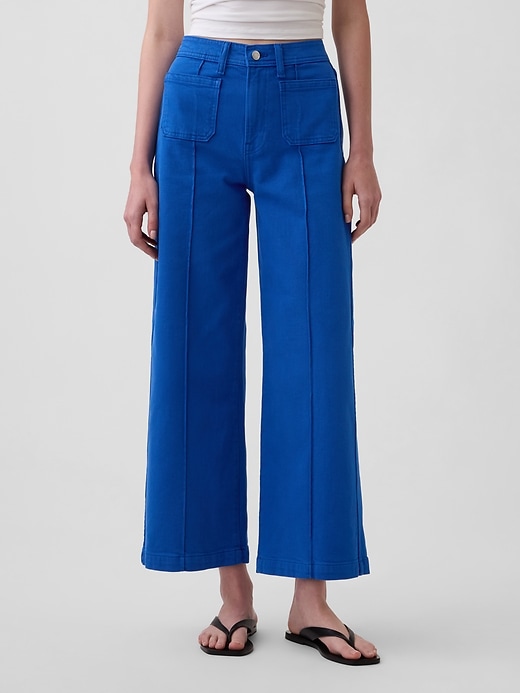 Image number 2 showing, High Rise Stride Wide-Leg Ankle Jeans