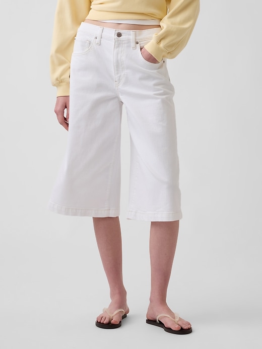 Image number 2 showing, High Rise Culotte Jeans