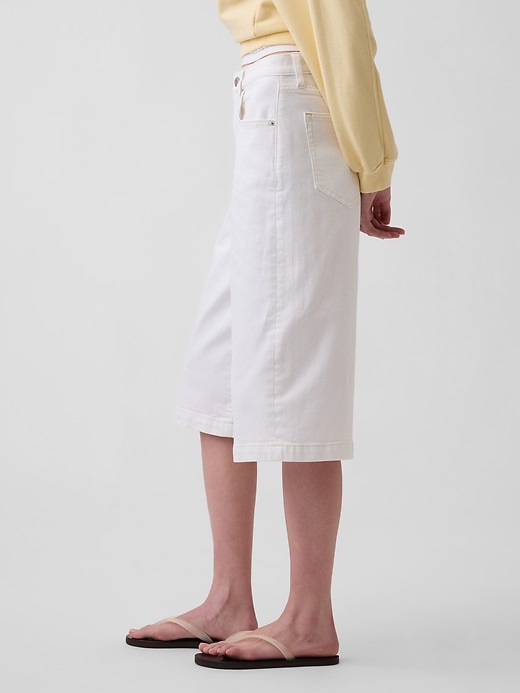 Image number 3 showing, High Rise Culotte Jeans