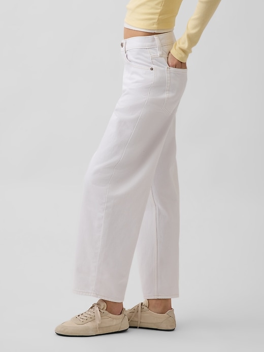Image number 3 showing, High Rise Crop Barrel Jeans