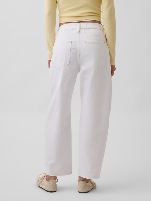 Image number 4 showing, High Rise Crop Barrel Jeans