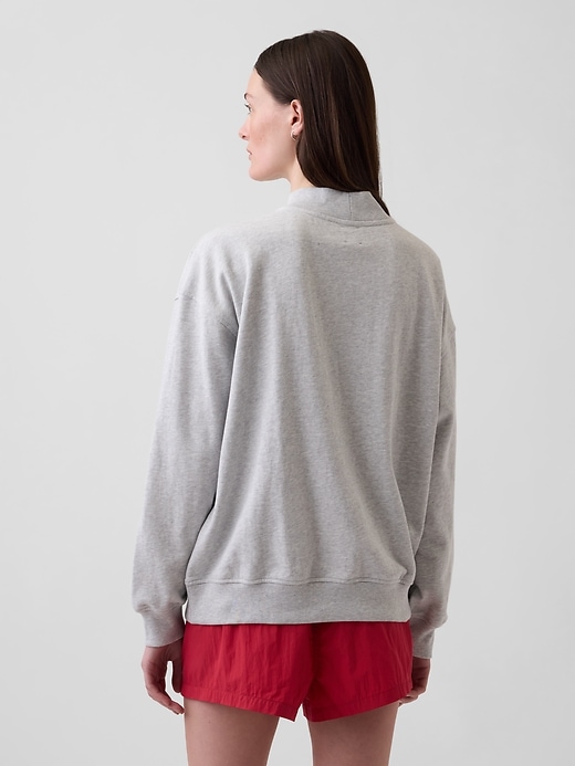 Image number 3 showing, VintageSoft Terry Oversized Mockneck Logo Sweatshirt