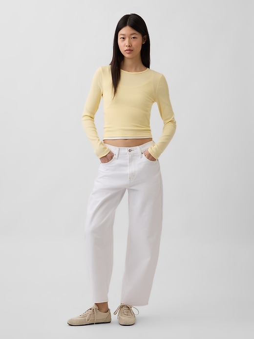 Image number 1 showing, High Rise Crop Barrel Jeans