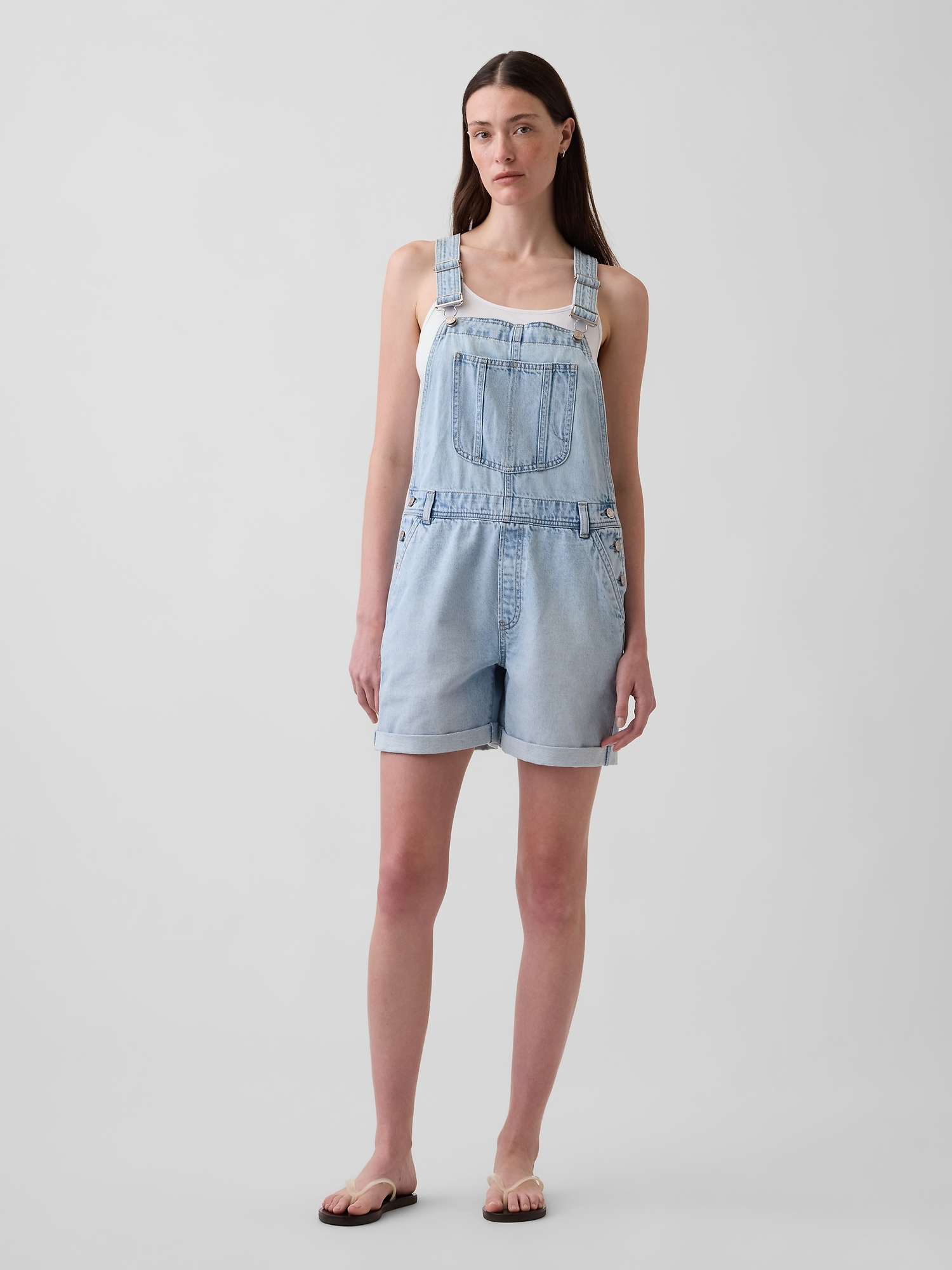 UltraSoft Denim Loose Shortalls(Super light wash)-GAP|30917