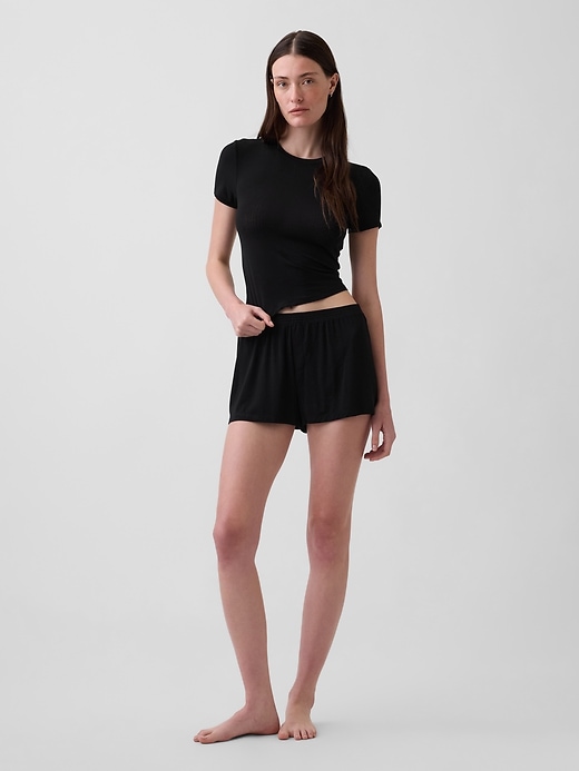 Image number 1 showing, Softest UltraFine Rib Modal PJ Shorts