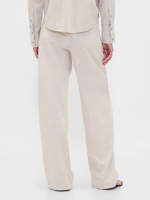 Image number 4 showing, Linen-Cotton Wide-Leg Pants