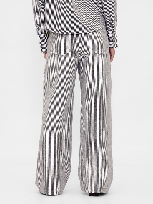Image number 4 showing, Linen-Cotton Wide-Leg Pants