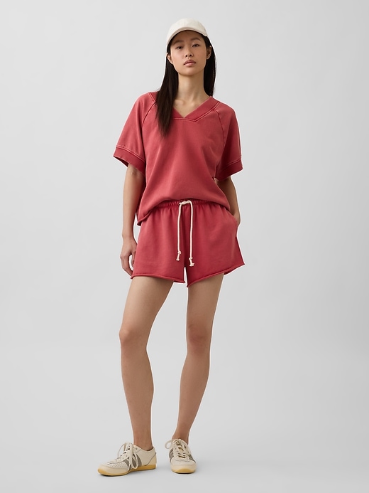 Image number 5 showing, French Terry Oversized V-Neck Sweatshirt