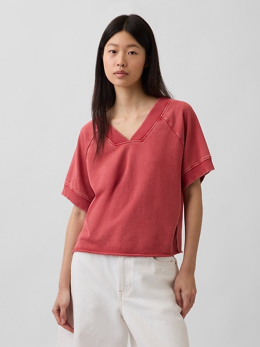 French Terry Oversized V-Neck Sweatshirt from GAP - $47