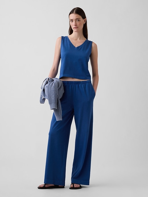 Image number 1 showing, Knit Wide-Leg Pants