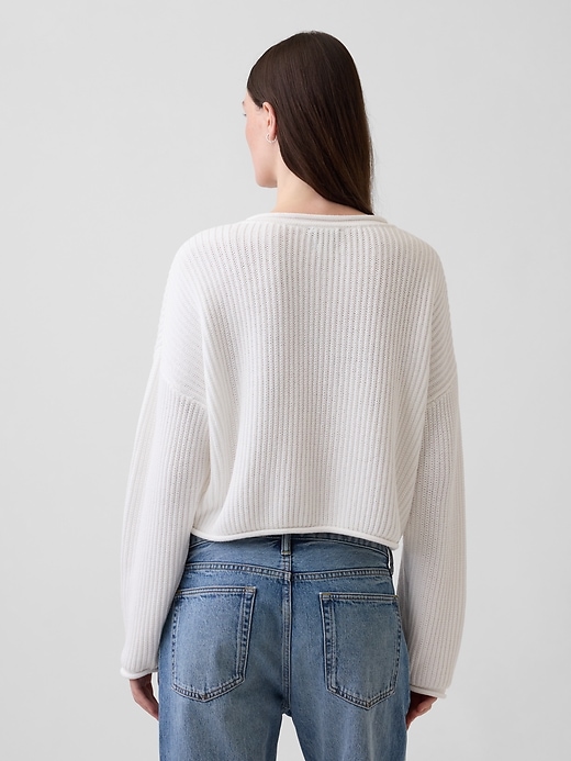 Image number 3 showing, Crochet Oversized Americana Crop Sweater