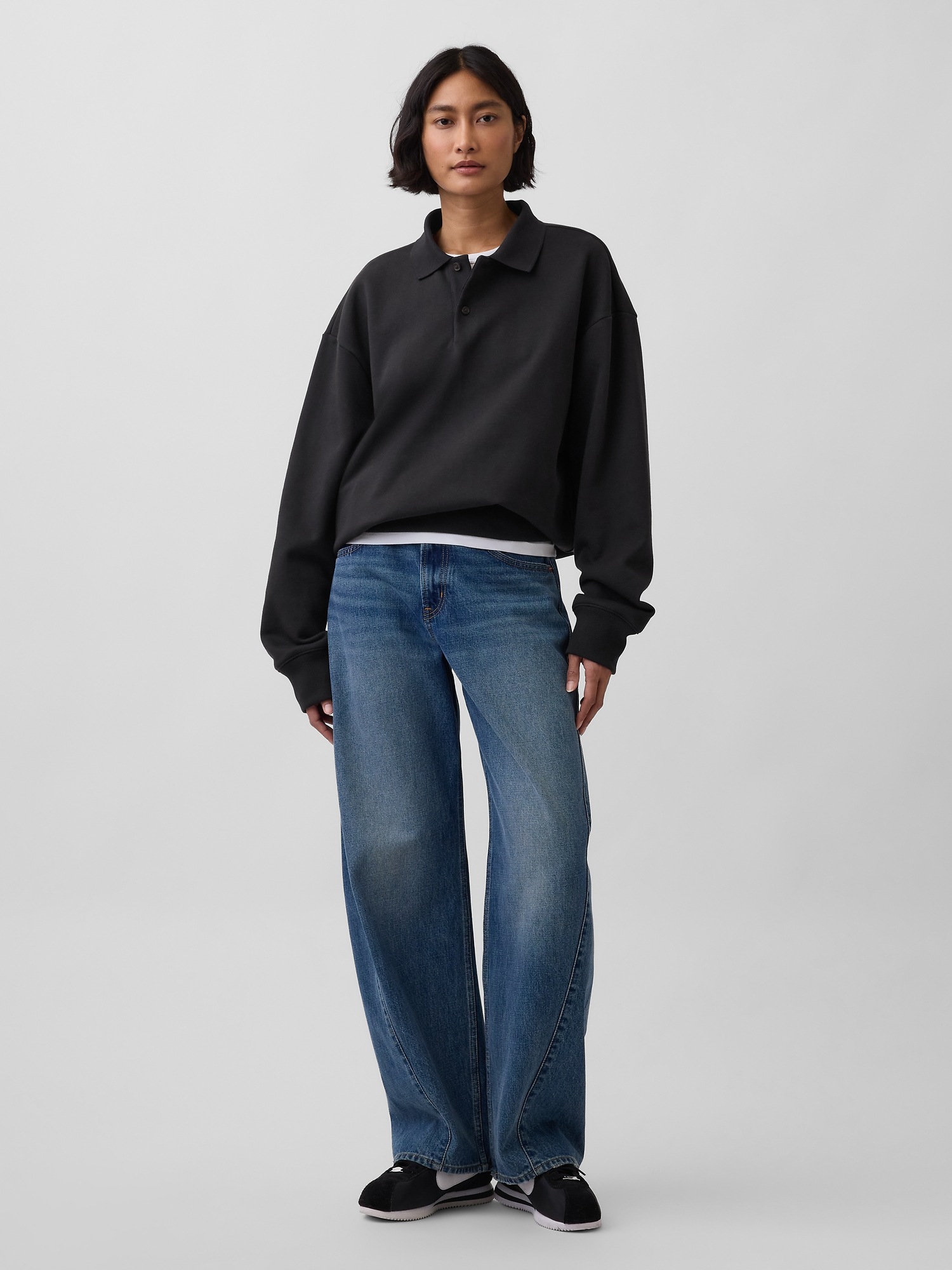 Мужские худи Gap Adult Heavyweight Oversized Polo Sweatshirt — фото 6