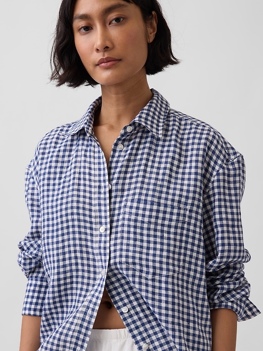Image number 4 showing, 100% Linen Oversized Shirt