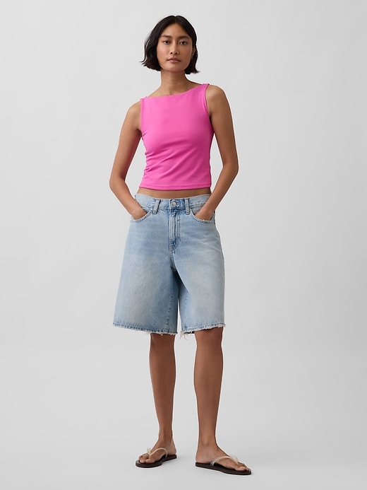 Image number 2 showing, CloseKnit Jersey Boatneck Crop Tank Top