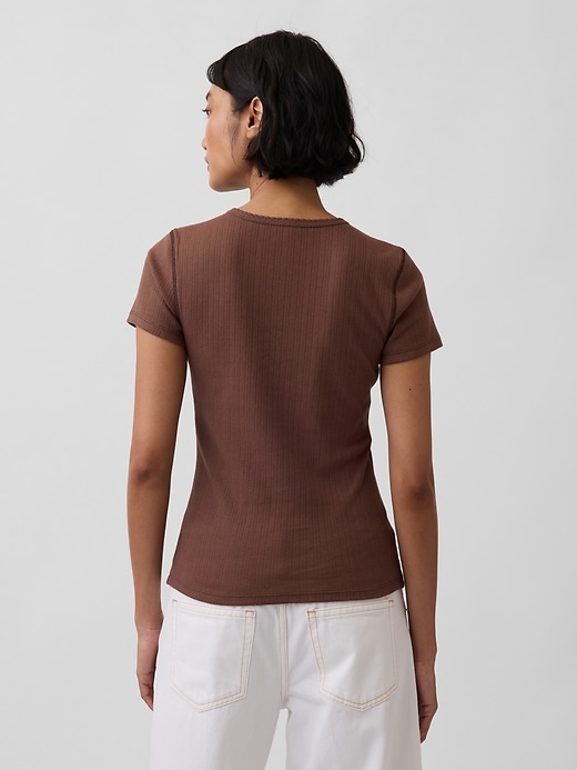 Image number 3 showing, Pointelle Crewneck T-Shirt