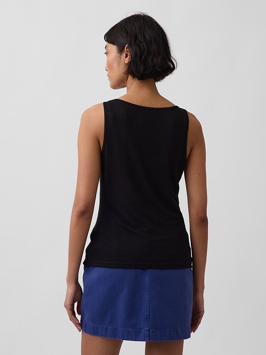 Image number 3 showing, Linen-Blend Tank Top