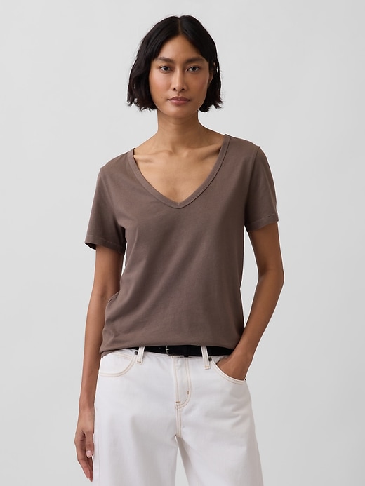 Image number 1 showing, Organic Cotton VintageSoft V-Neck T-Shirt