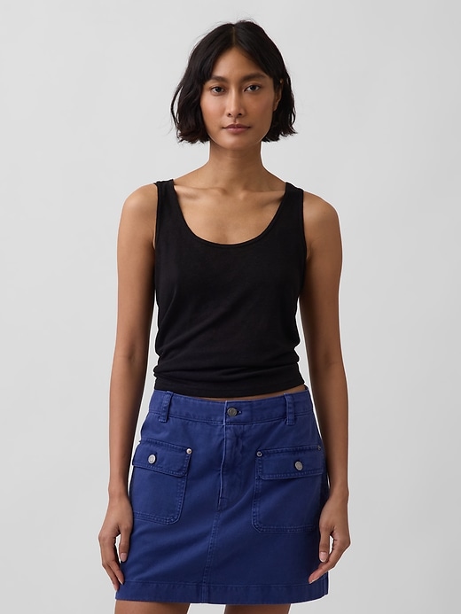 Image number 1 showing, Linen-Blend Tank Top