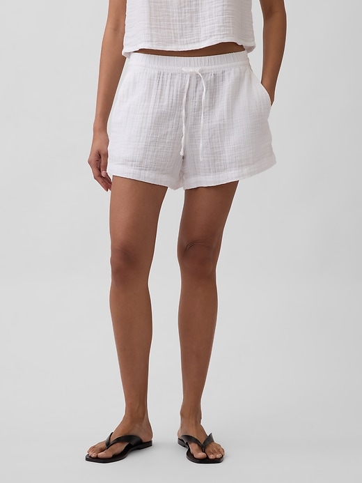Image number 2 showing, 4" Mid Rise Cotton Gauze Easy Shorts