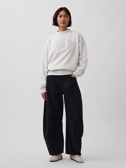 Image number 2 showing, VintageSoft Terry Oversized Mockneck Logo Sweatshirt