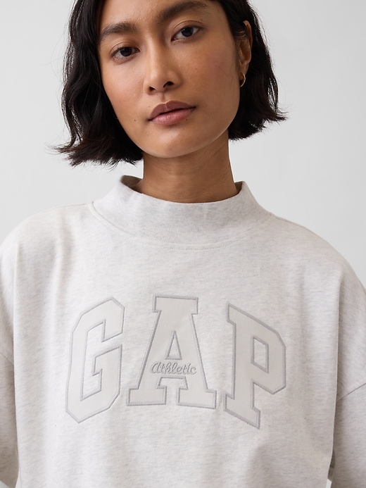 Image number 4 showing, VintageSoft Terry Oversized Mockneck Logo Sweatshirt