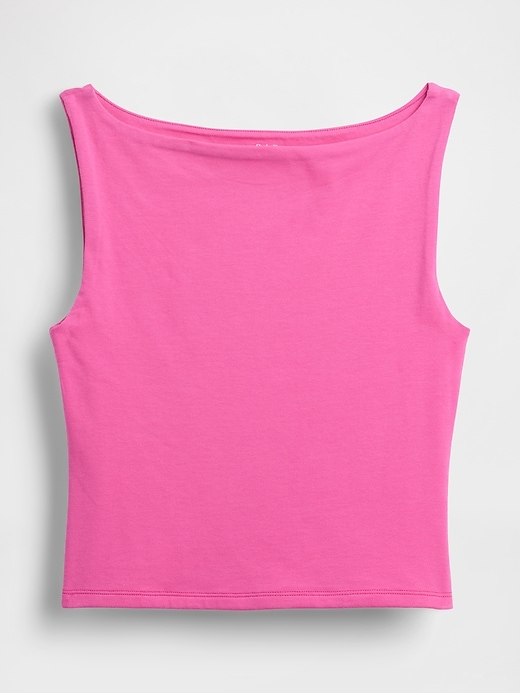 Image number 4 showing, CloseKnit Jersey Boatneck Crop Tank Top