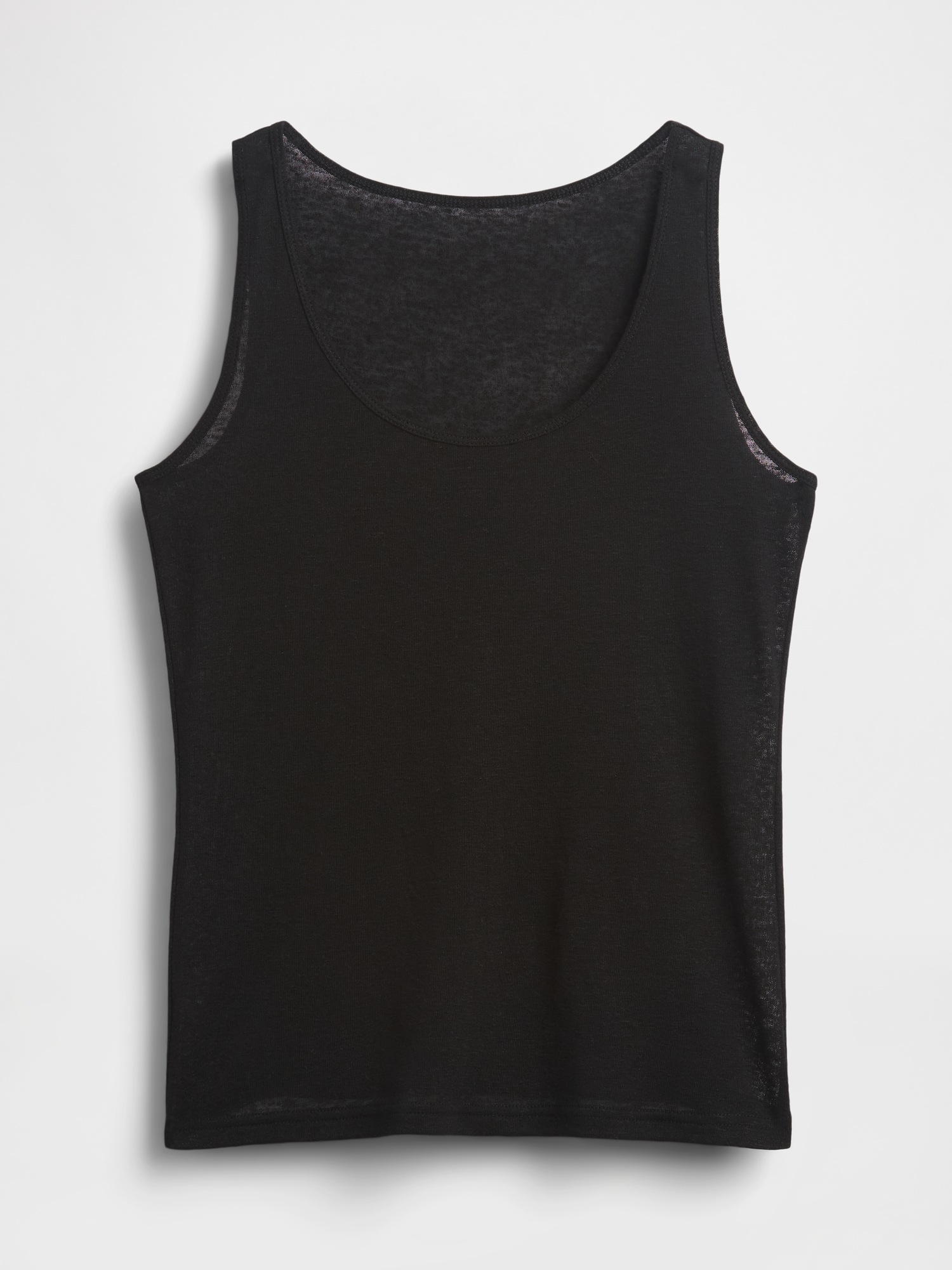 Женский топ Gap Linen-Blend Tank Top, цвет: Чёрный — фото 4