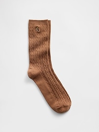 Image number 1 showing, Brannan Bear Cable-Knit Crew Socks