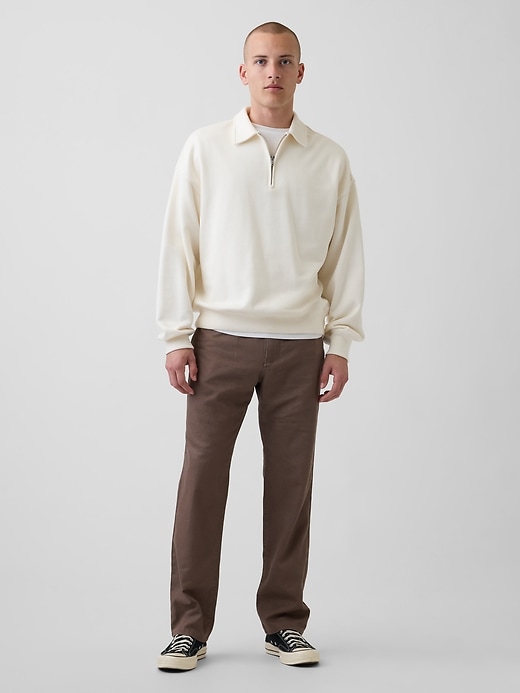 Image number 1 showing, Linen-Cotton Relaxed Straight Pants