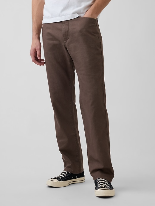 Image number 2 showing, Linen-Cotton Relaxed Straight Pants