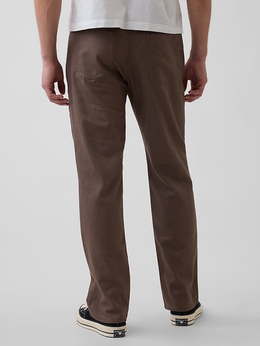 Image number 4 showing, Linen-Cotton Relaxed Straight Pants