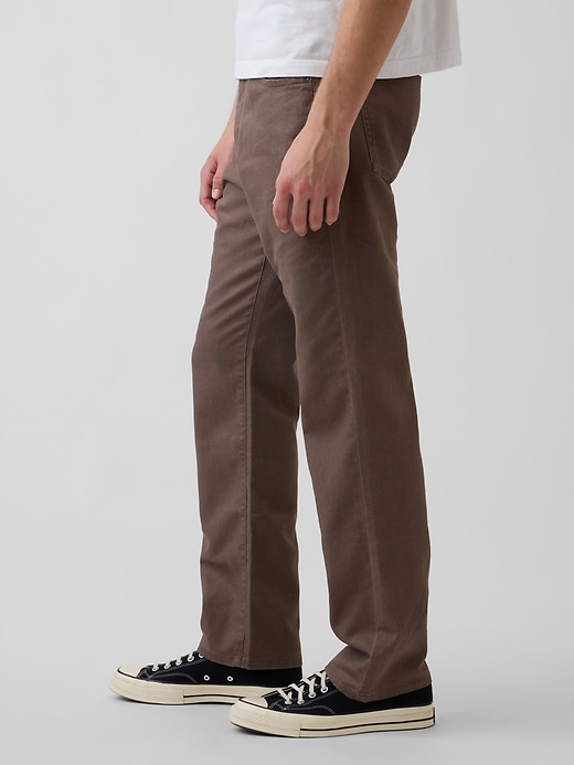 Image number 3 showing, Linen-Cotton Relaxed Straight Pants