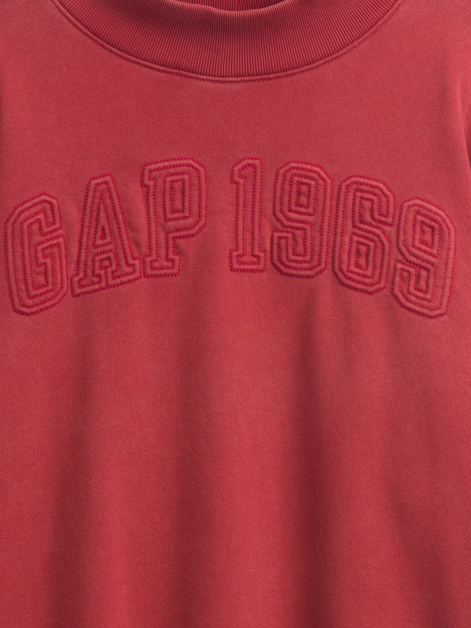 Женский свитшот Gap Heavyweight French Terry Oversized Mockneck, цвет: Красный — фото 4