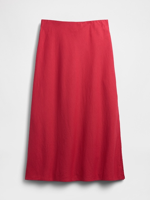 Image number 5 showing, Linen-Blend Maxi Slip Skirt