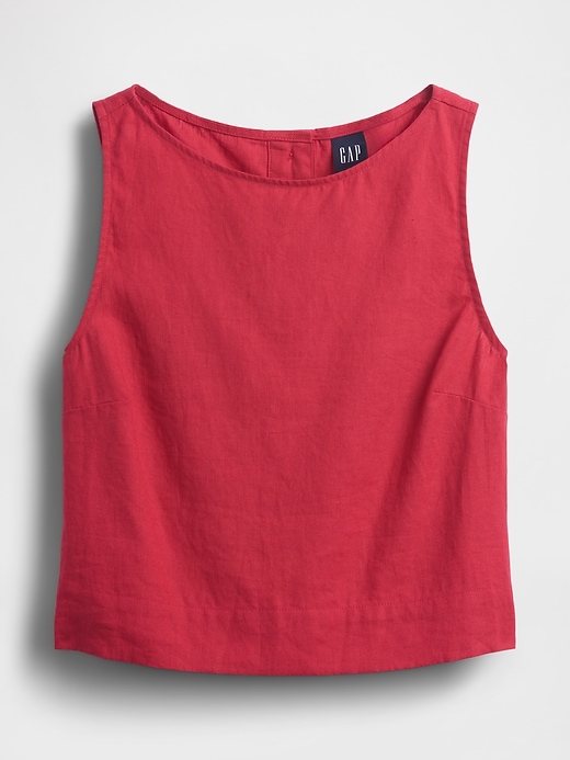 Image number 6 showing, Linen-Blend Crop Shell Tank Top