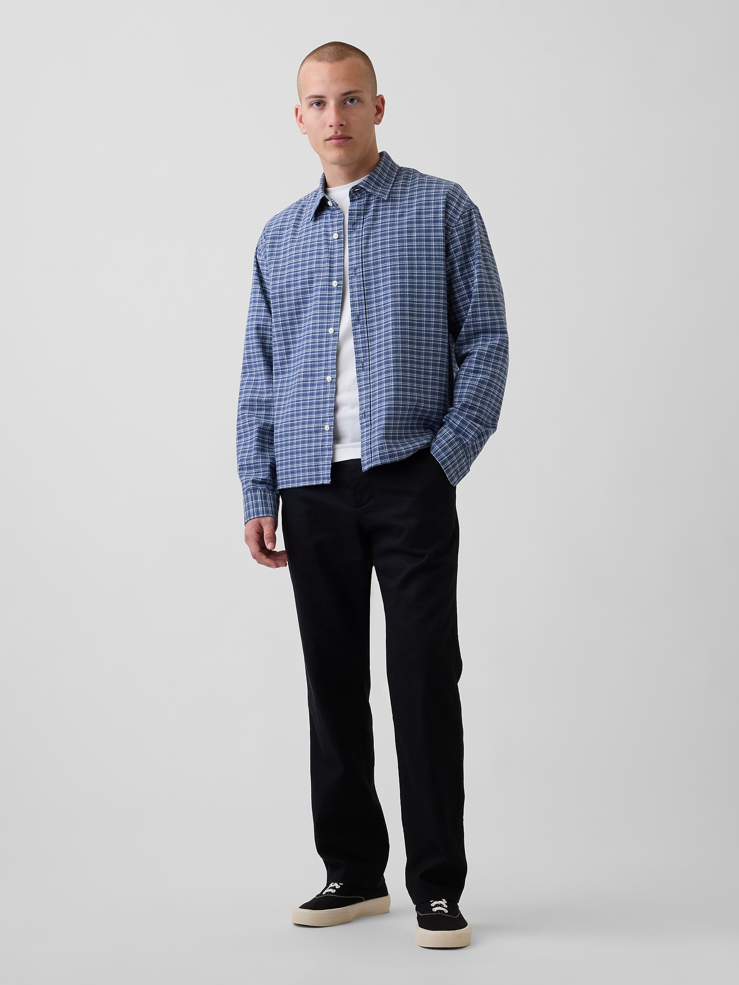 Linen-Cotton Relaxed Straight Pants