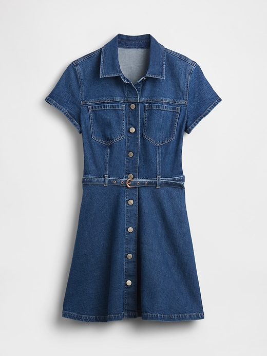 Image number 5 showing, Denim Belted Mini Shirtdress