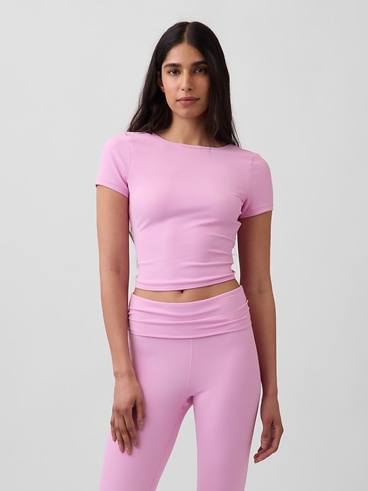 Image number 1 showing, GapFit Smooth Reversible Wrap Crop Top